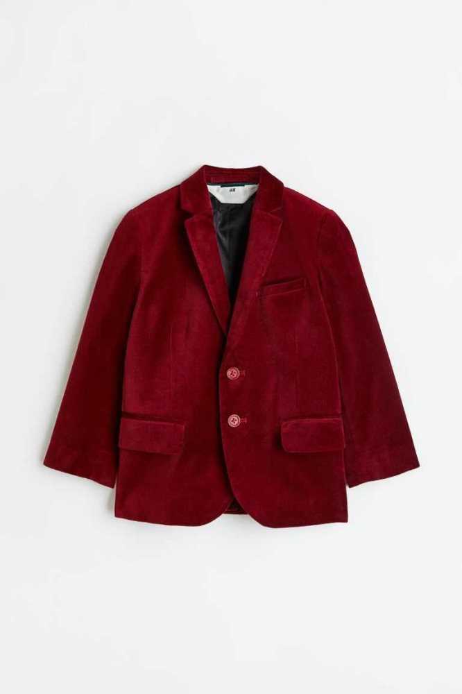 Chaquetas H&M Velvet Niños Rojos Oscuro | 659802NLQ