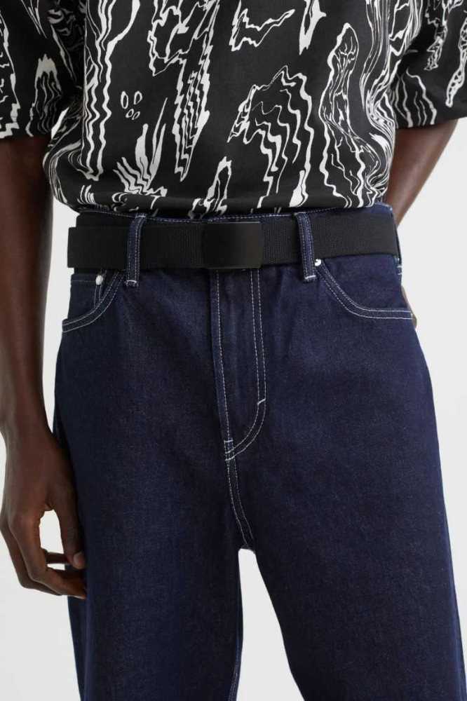 Cinturones H&M Fabric Hombre Negros | 193657LYI