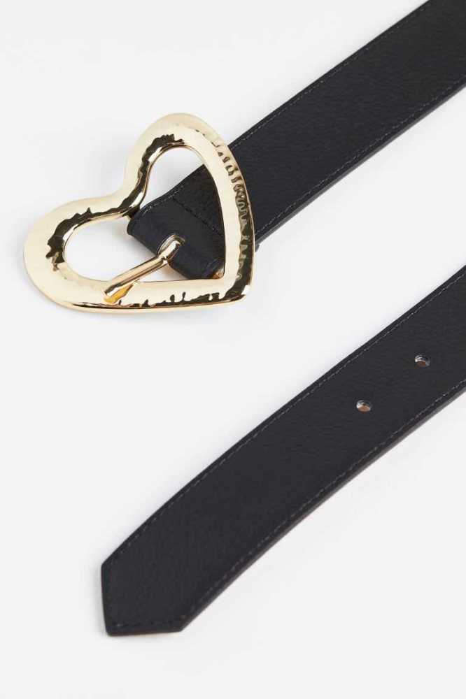 Cinturones H&M Heart-buckle Mujer Negros | 421593IBH