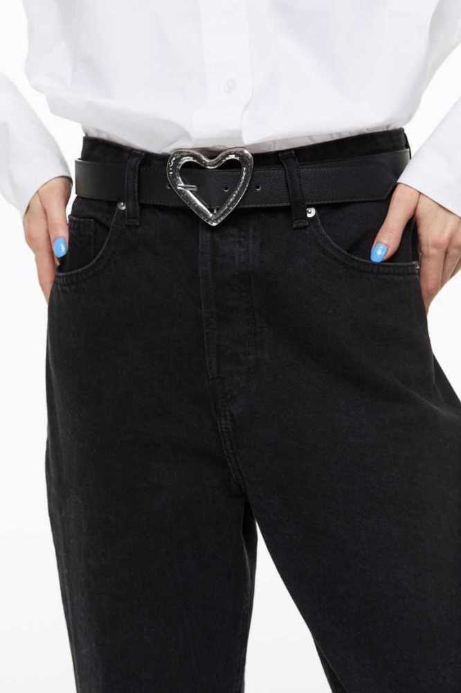 Cinturones H&M Heart-buckle Mujer Negros | 421593IBH