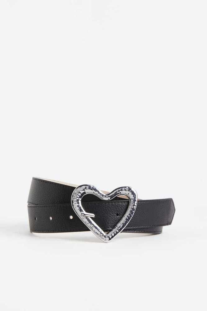 Cinturones H&M Heart-buckle Mujer Negros | 421593IBH