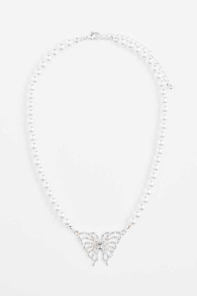 Collar H&M Beaded Mujer Blancos | 516293UKJ