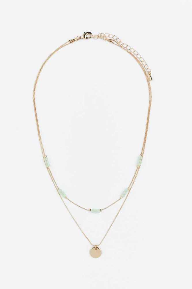 Collar H&M Double-strand Mujer Dorados Turquesa Claro | 602174HIC