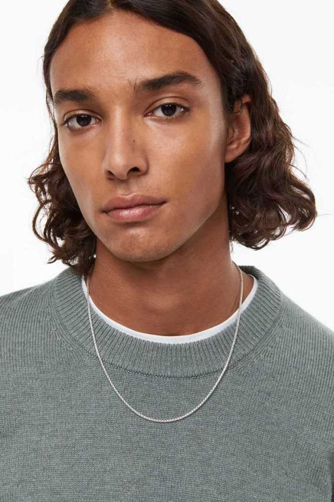 Collar H&M Sterling Silver Hombre Plateados | 789653OVK