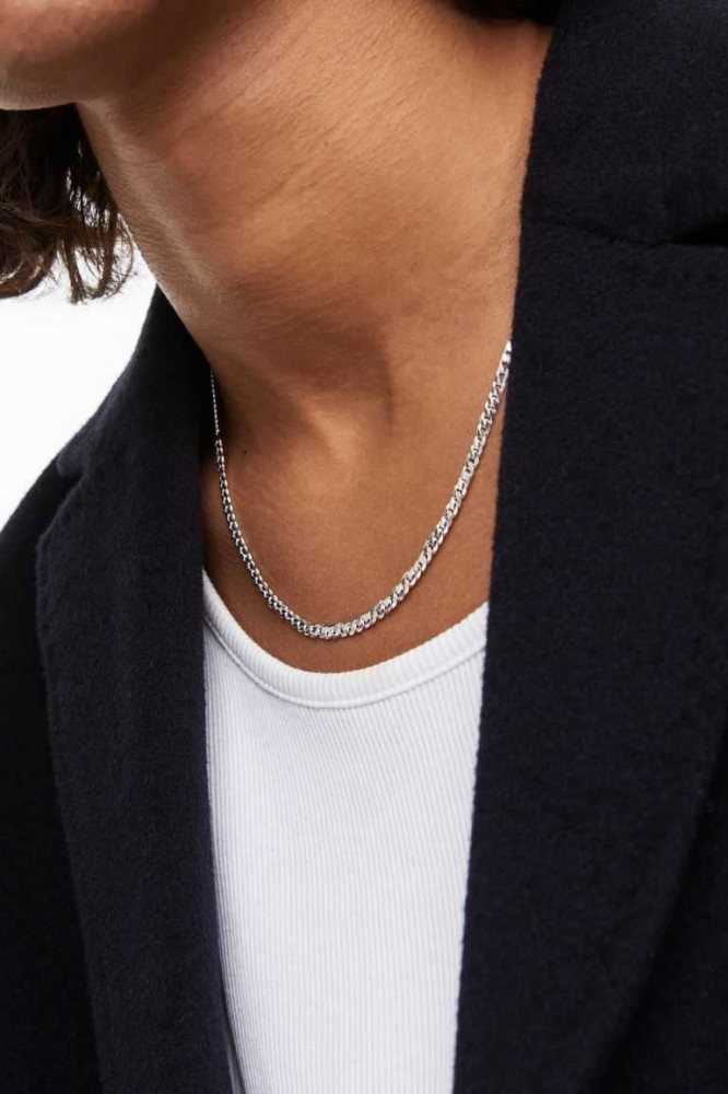 Collar H&M Sterling Silver Hombre Plateados Plateados | 804953YWS