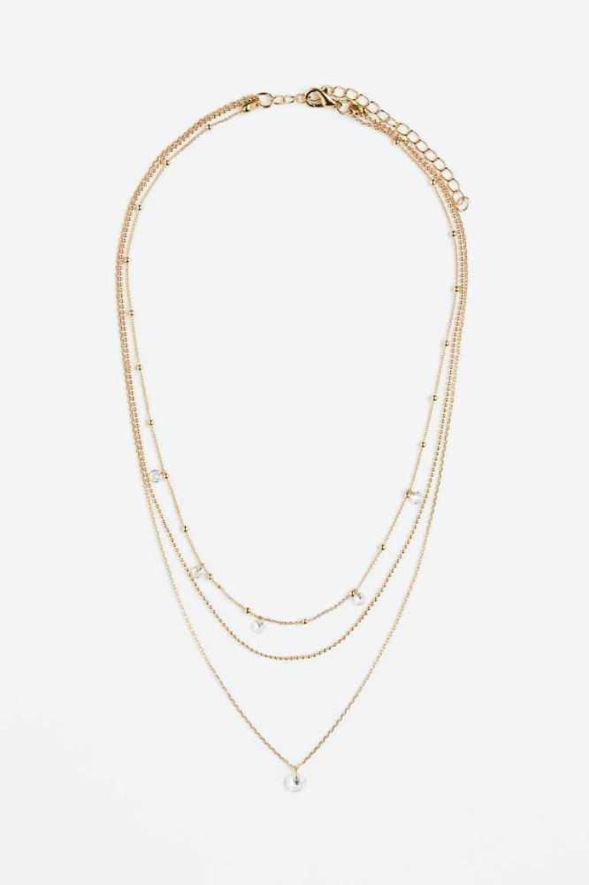 Collar H&M Triple-strand Mujer Dorados | 943021XVS