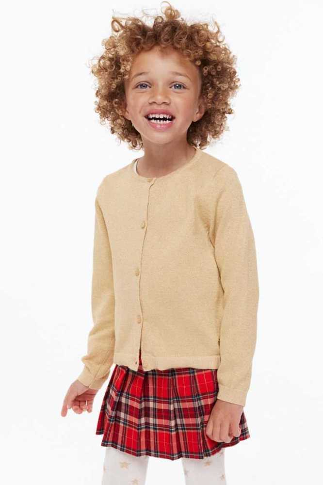 Cárdigan H&M Glittery Niños Beige | 920548NHP