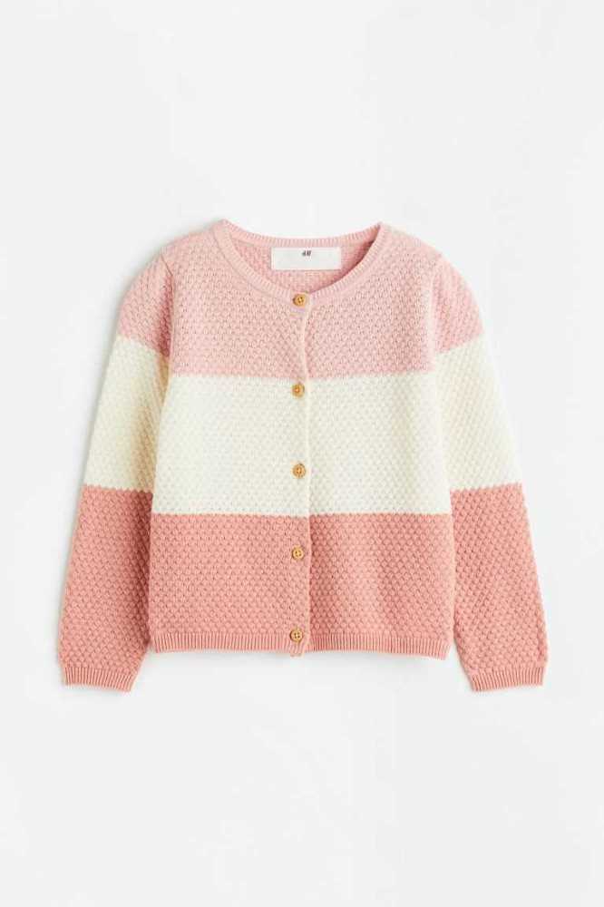 Cárdigan H&M Textured-knit Algodon Niños Verdes Claro | 371958GFI