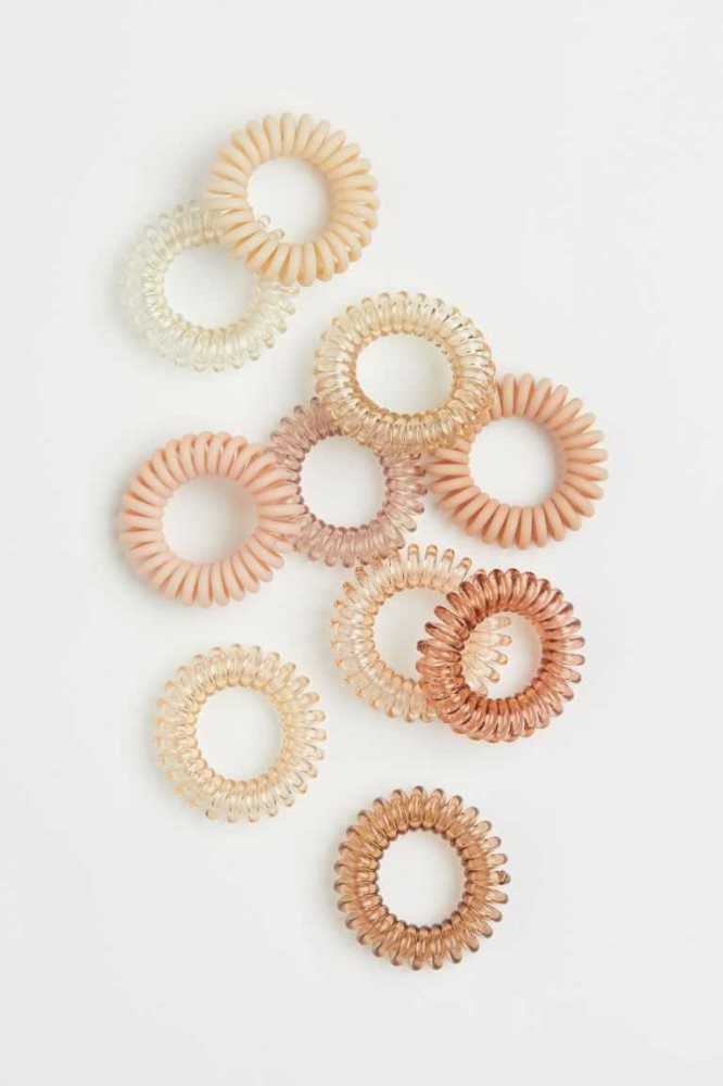 Equipo H&M 10-pack Spiral Hair Elastics Mujer Coral Rosas Rosas Claro | 276890LNO