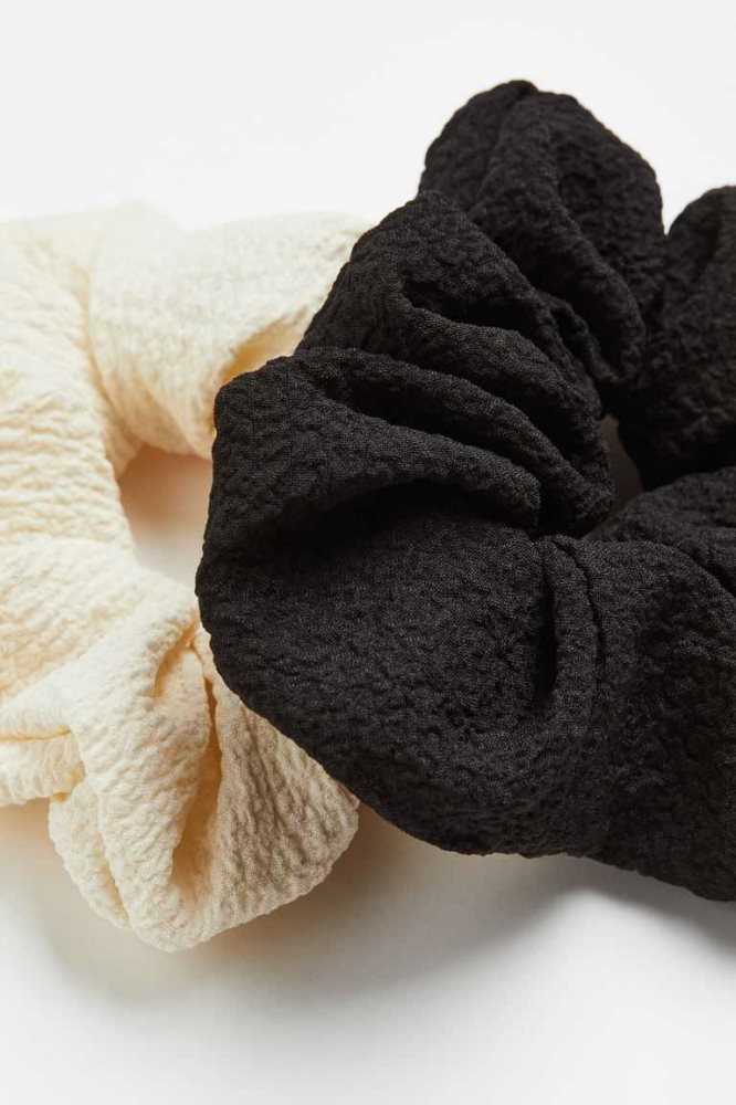 Equipo H&M 2-pack Scrunchies Mujer Negros Creme | 081627RWE