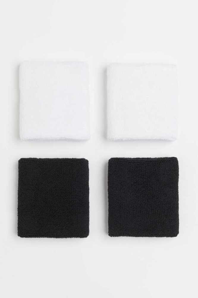 Equipo H&M 2-pack Wrist Sweatbands Mujer Negros Blancos | 951784RDF