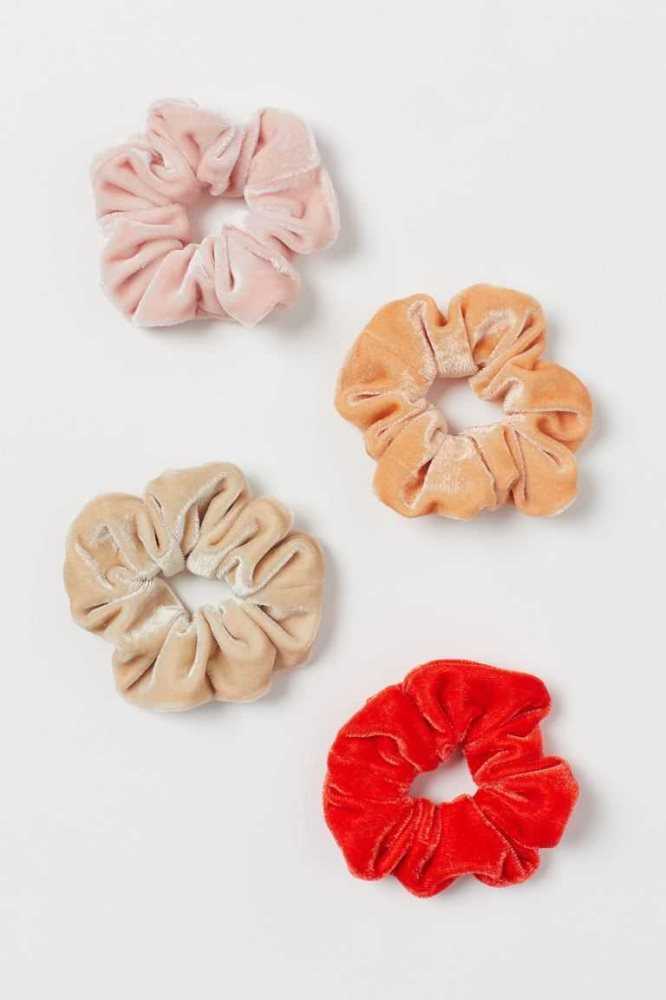 Equipo H&M 4-pack Scrunchies Mujer Beige Claro Blancos | 260751DJQ