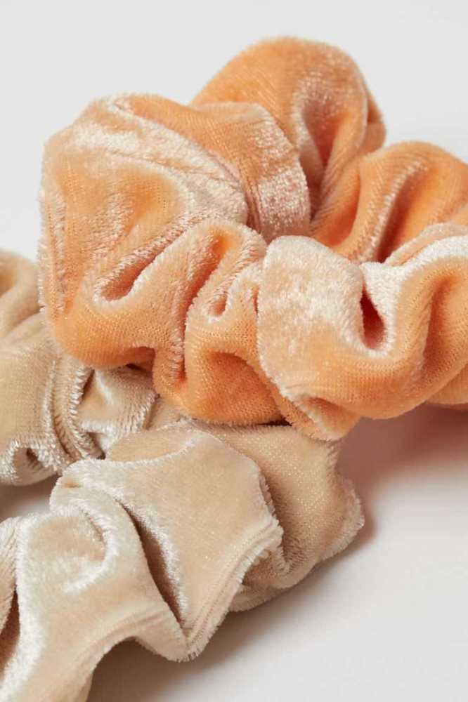 Equipo H&M 4-pack Scrunchies Mujer Beige Claro Blancos | 260751DJQ