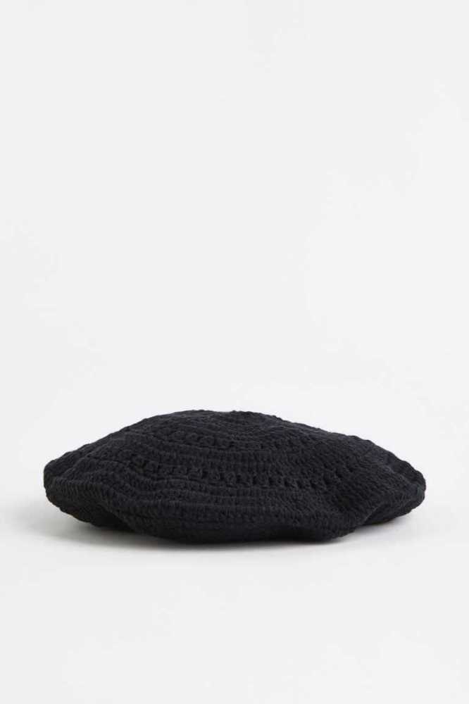 Equipo H&M Crochet-look beret Mujer Negros | 348501WKL