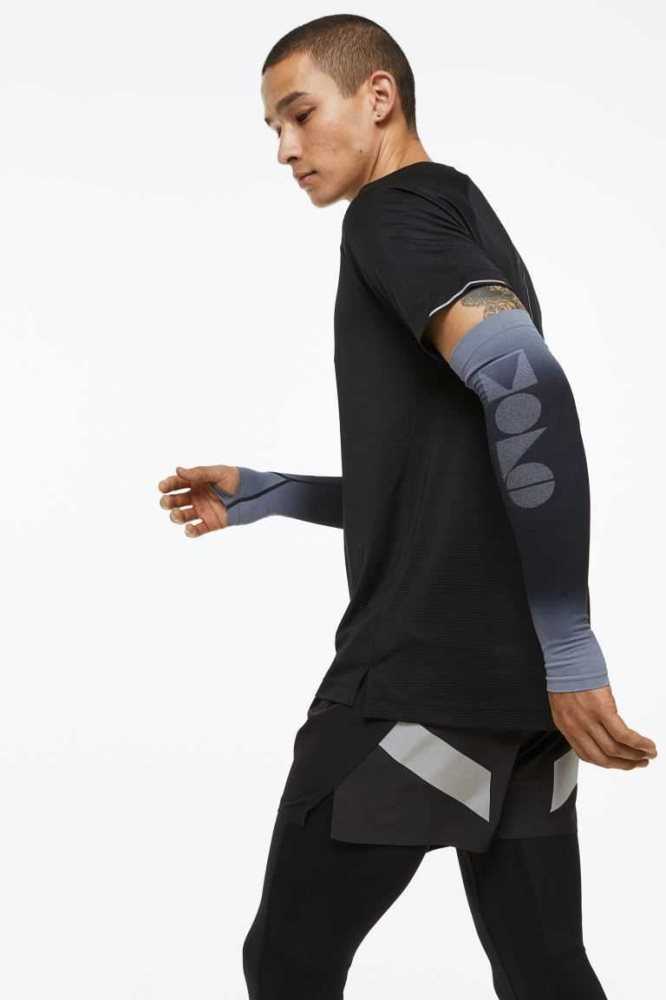 Equipo H&M DryMove Correr sleeves Hombre Negros | 163489TGU