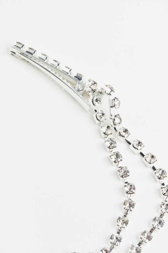 Equipo H&M Rhinestone Hair Clip Mujer Plateados | 349521QVF