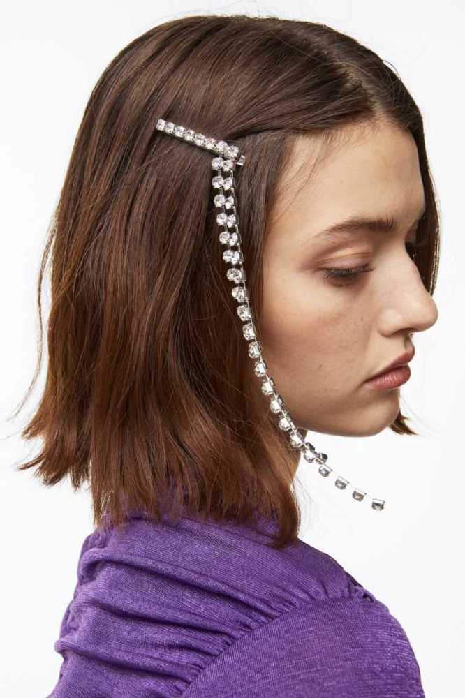 Equipo H&M Rhinestone Hair Clip Mujer Plateados | 349521QVF