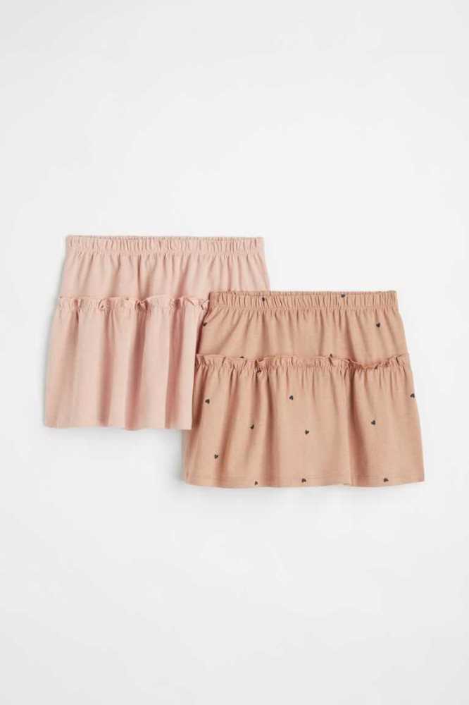 Falda H&M 2-pack Tiered Algodon Niños Rosas | 562987RUV