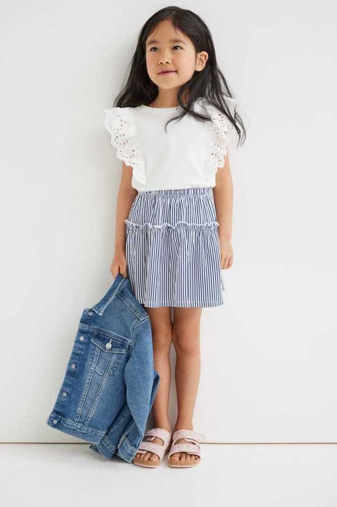 Falda H&M 2-pack Tiered Algodon Niños Rosas | 562987RUV