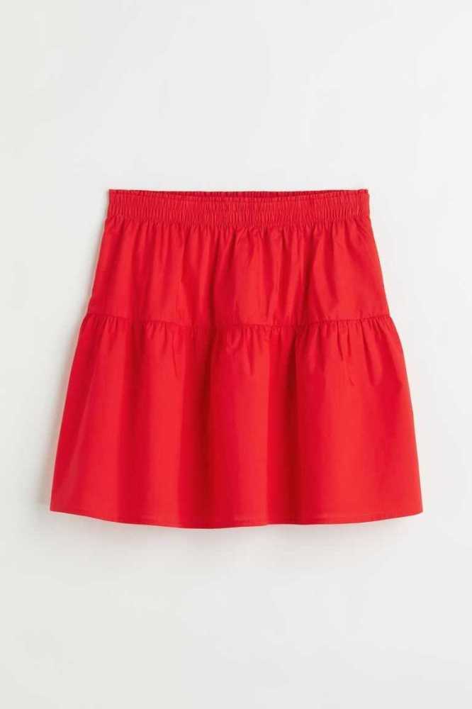 Falda H&M Algodon Poplin Mujer Rojos Claro | 926184CJZ