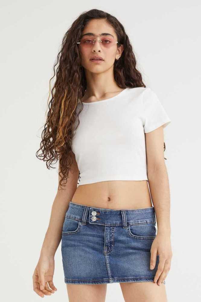 Falda H&M Denim Mini Mujer Azules | 270361RLP