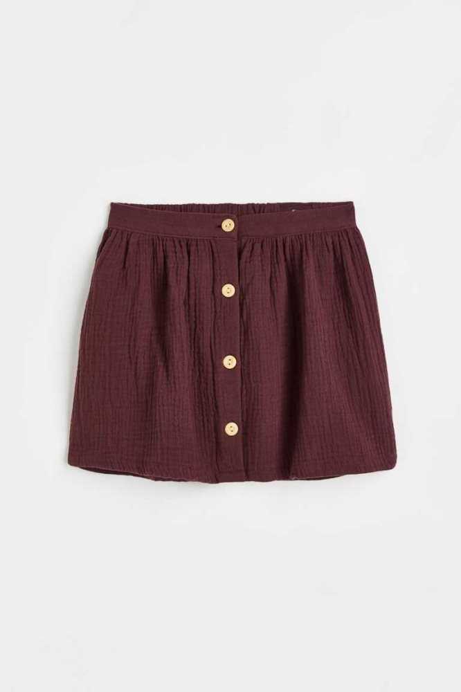 Falda H&M Double-weave Algodon Niños Rojos Oscuro | 948702ICS