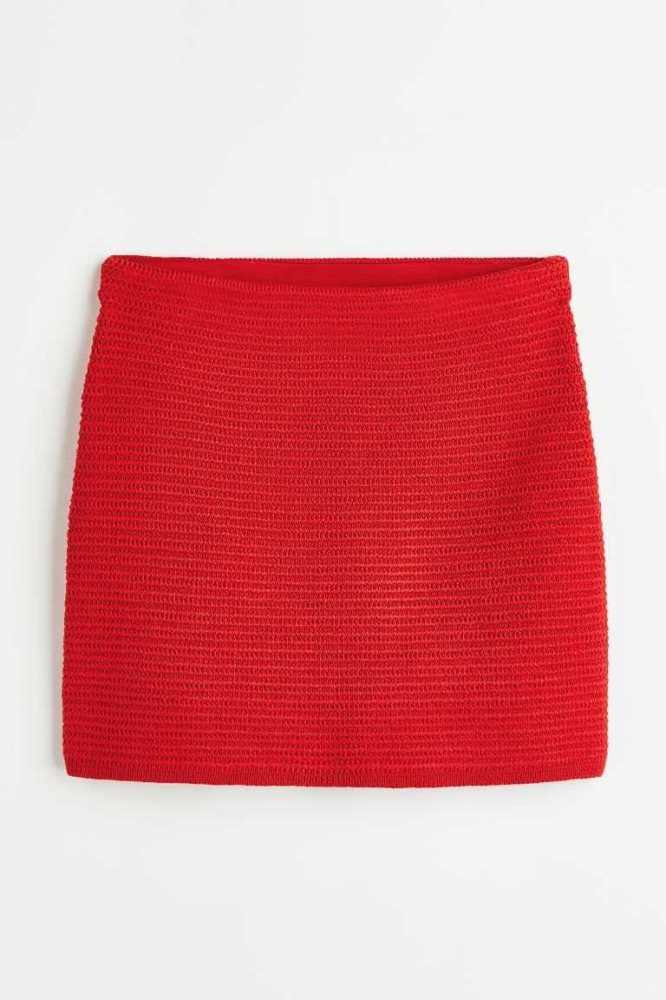 Falda H&M Knit Mujer Rojos | 541389CJU