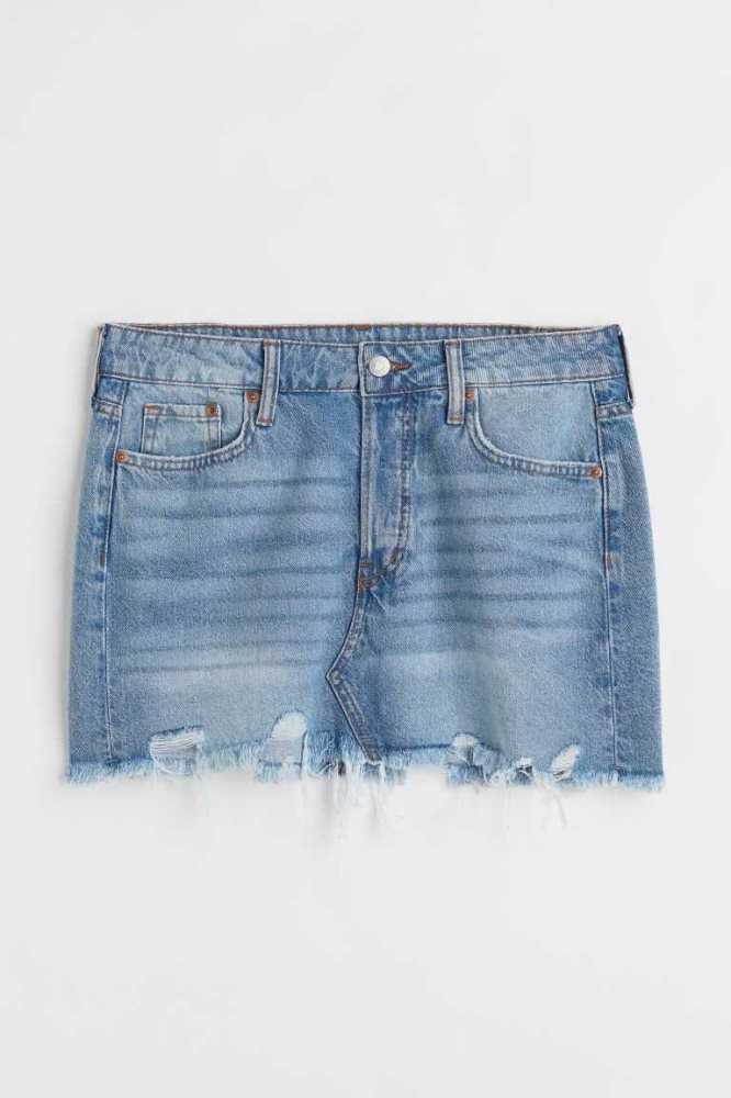 Falda H&M Low Cintura Denim Mujer Blancos | 564079HQT