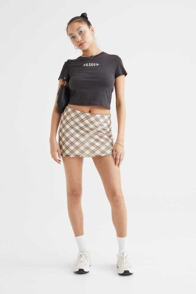 Falda H&M Mesh Mini Mujer Marrom | 914507XEY