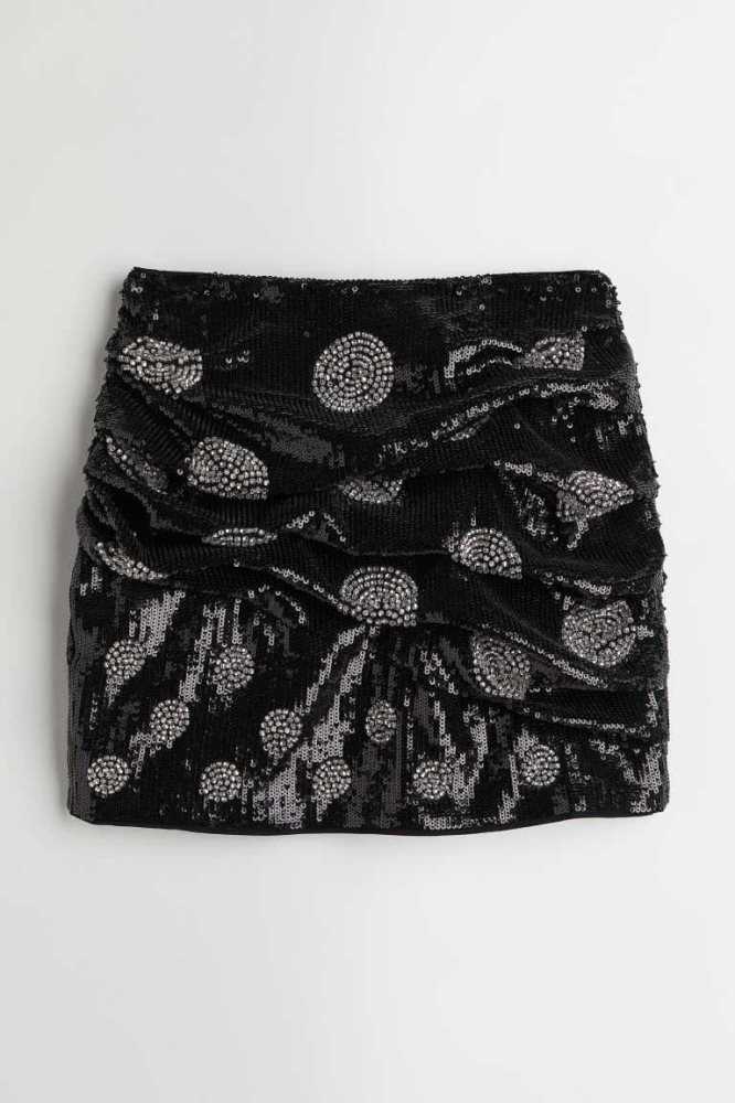 Falda H&M MiniSequins and Rhinestones Mujer Negros | 802951FJW