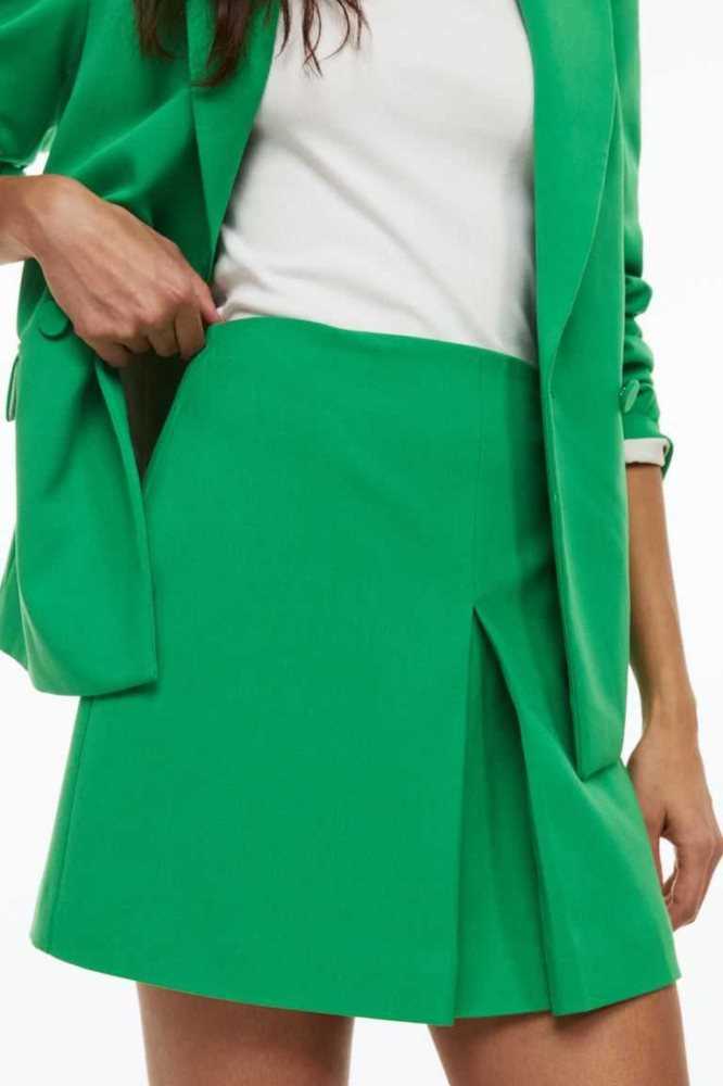 Falda H&M Pleat-detail Mujer Verdes | 823451EUA