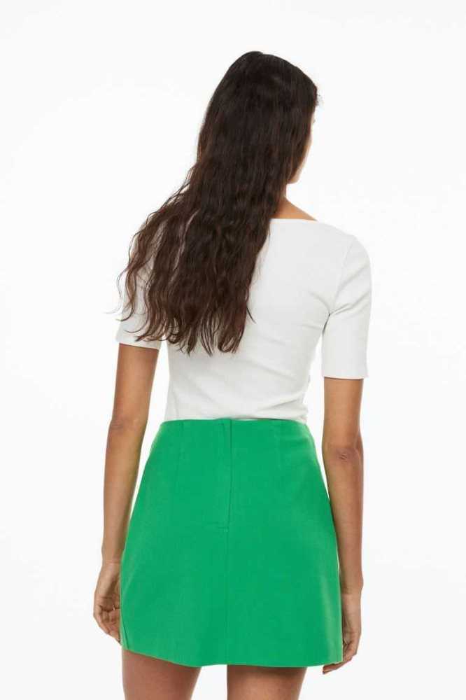 Falda H&M Pleat-detail Mujer Verdes | 823451EUA