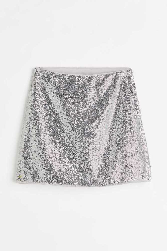 Falda H&M Sequined Niños Plateados | 137052PYF