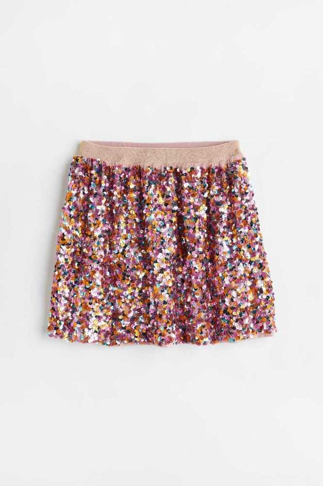 Falda H&M Sequined Niños Rosas Claro Dorados | 180243NPK