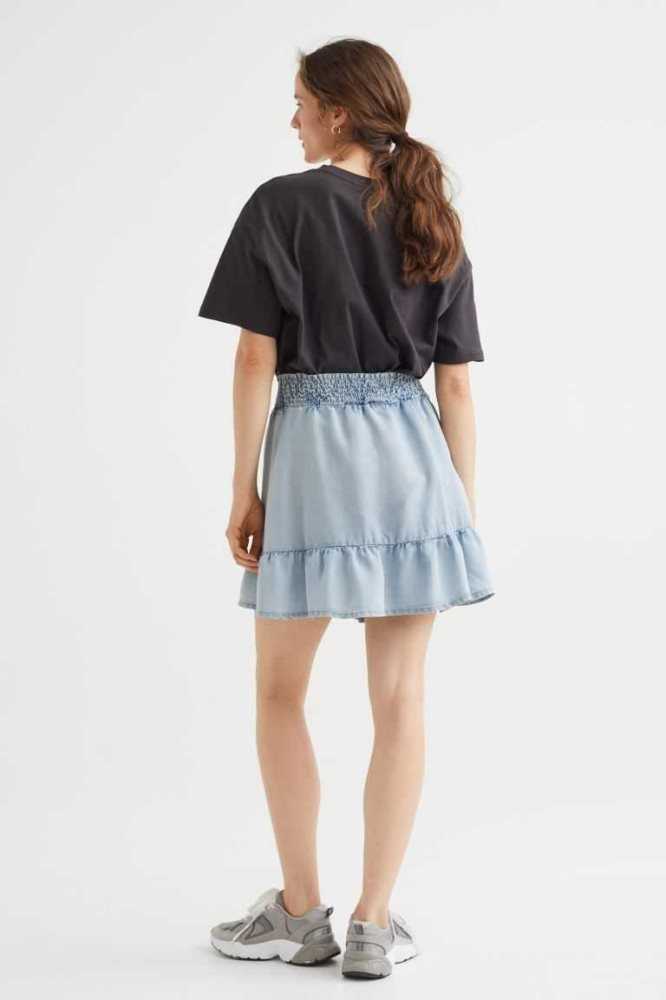 Falda H&M Smocked-waist Mujer Azules Claro | 849720CNW