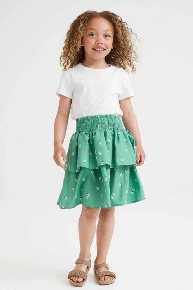 Falda H&M Tiered Niños Verdes | 734256OWV