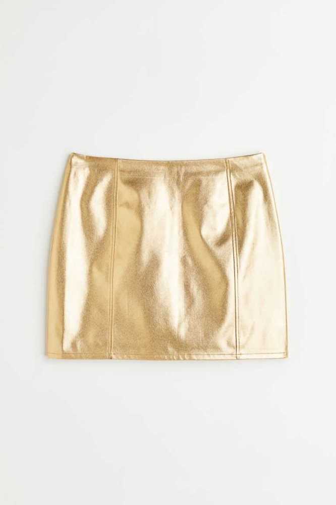 Falda H&M Twill Mini Mujer Dorados | 197846ICM