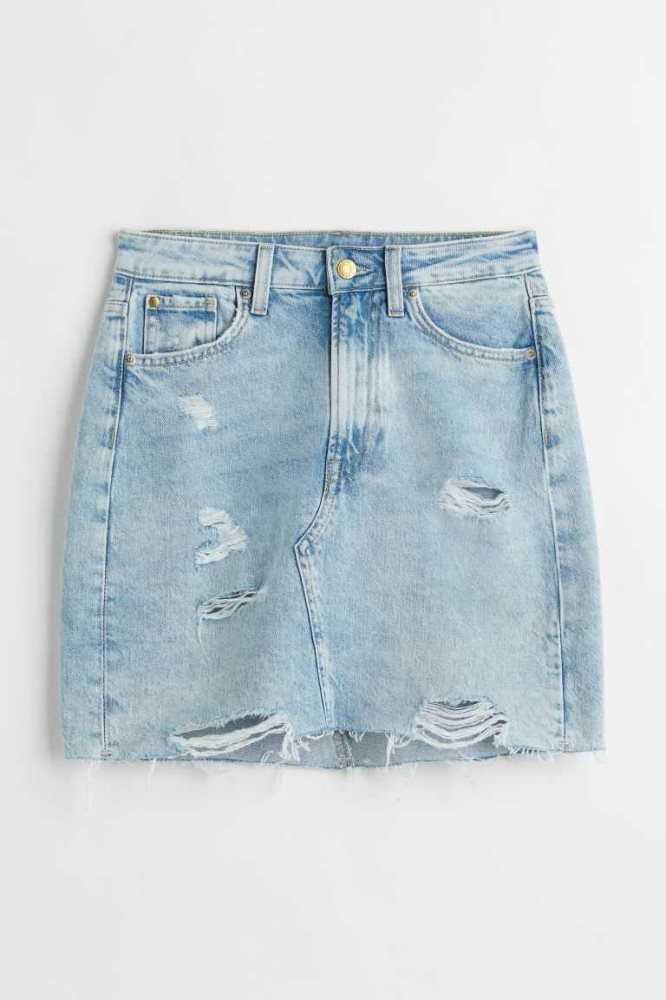 Falda H&M Ultra High Cintura Denim Mujer Azules Claro | 642075VBY