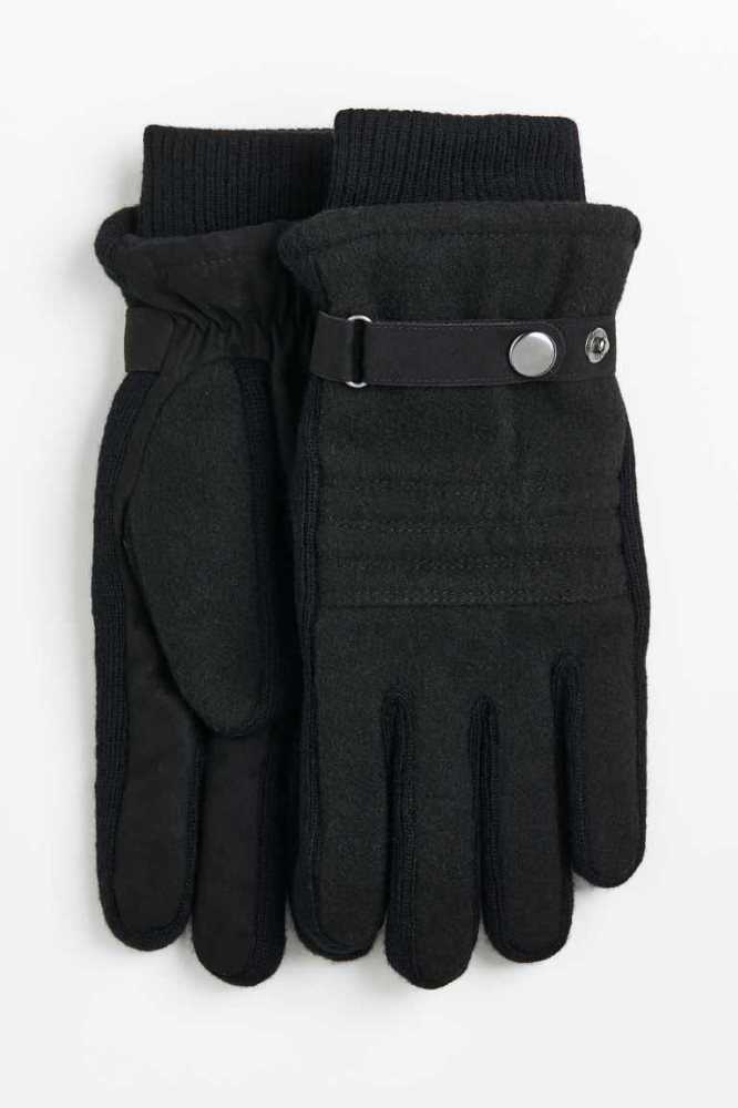 Guantes H&M Lana-blend Hombre Negros | 163589RCB