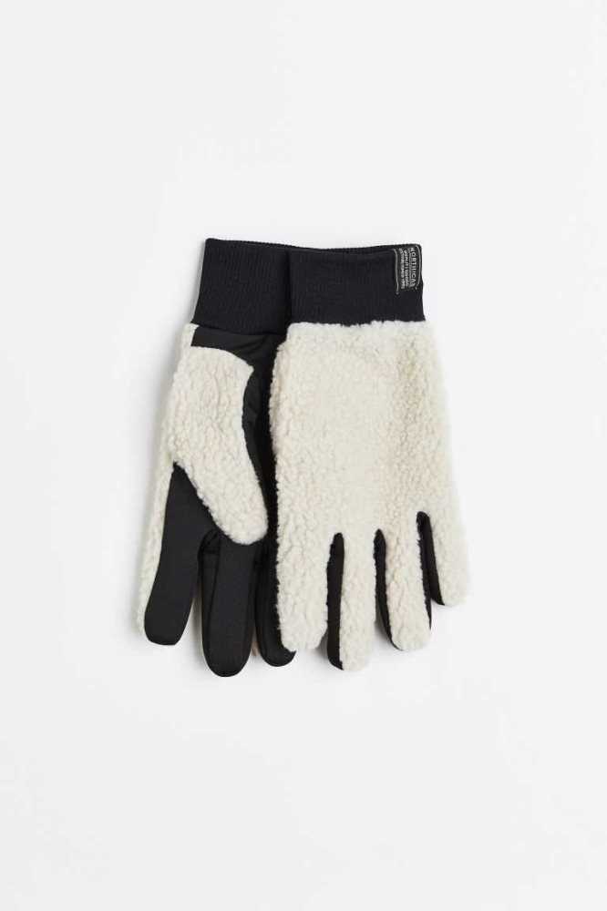 Guantes H&M Teddy Hombre Beige Claro | 398274ZPF