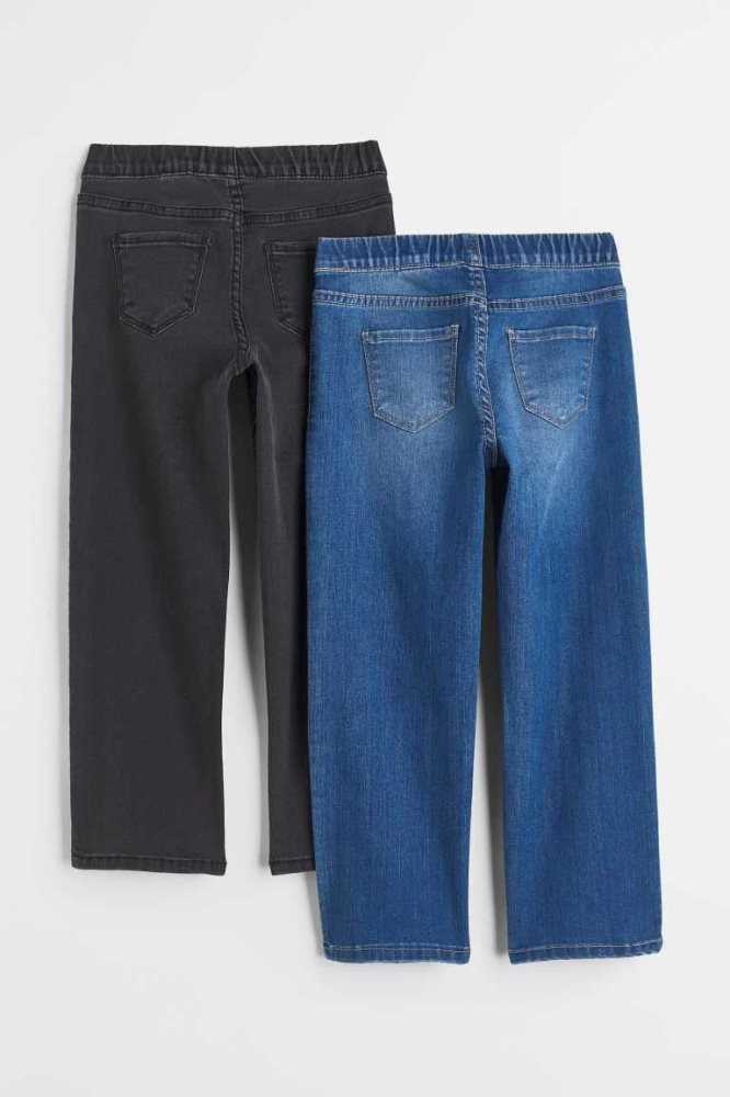 Jeans H&M 2-pack Superstretch Directo Fit Niños Azules Negros | 258341YSO