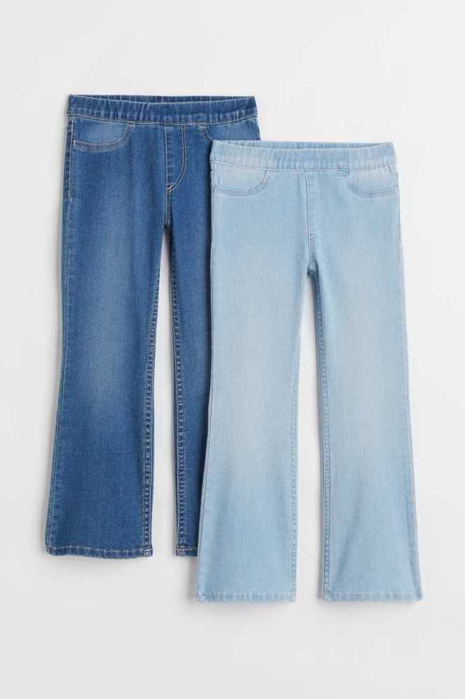 Jeans H&M 2-pack Superstretch Flare Fit Niños Azules Negros | 042891GYL