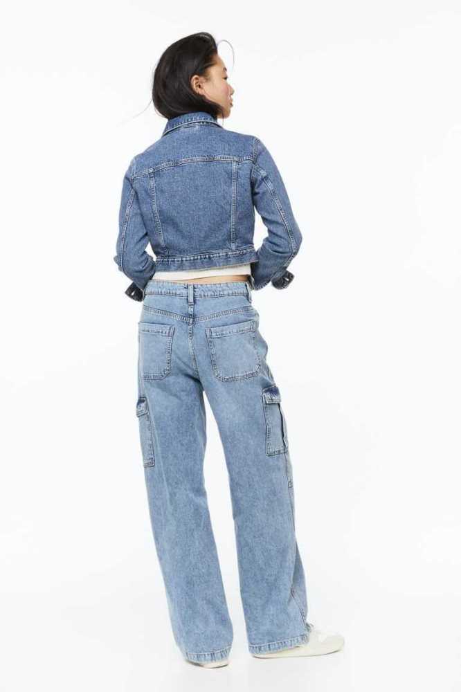 Jeans H&M 90s Baggy High Cargo Mujer Azules | 649130LGY