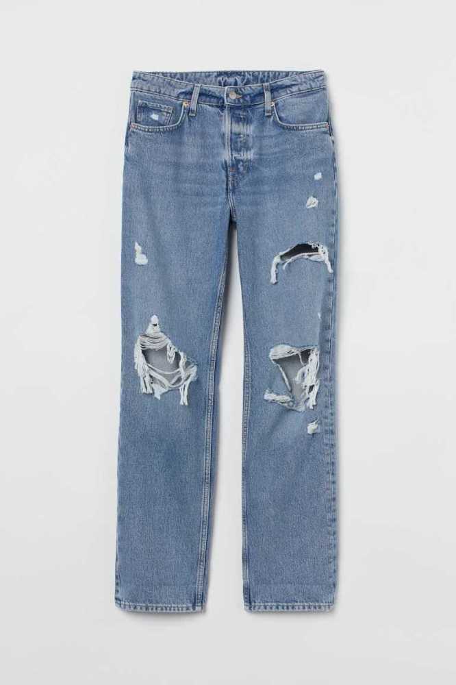 Jeans H&M 90s Boyfriend Mujer Azules Claro | 671394ZWU