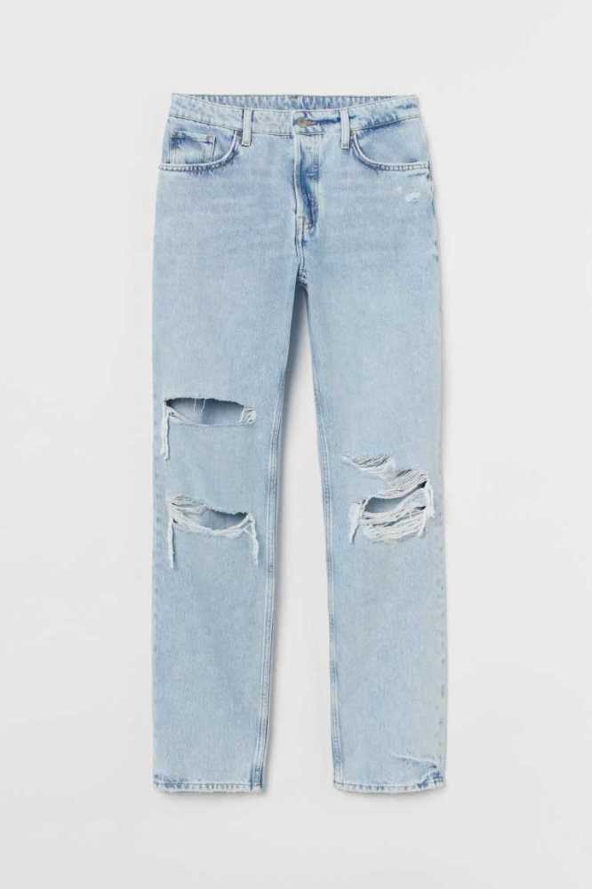 Jeans H&M 90s Boyfriend Mujer Azules Claro | 671394ZWU