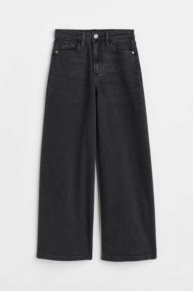 Jeans H&M Anchos Leg High Niños Negros | 172396GKB