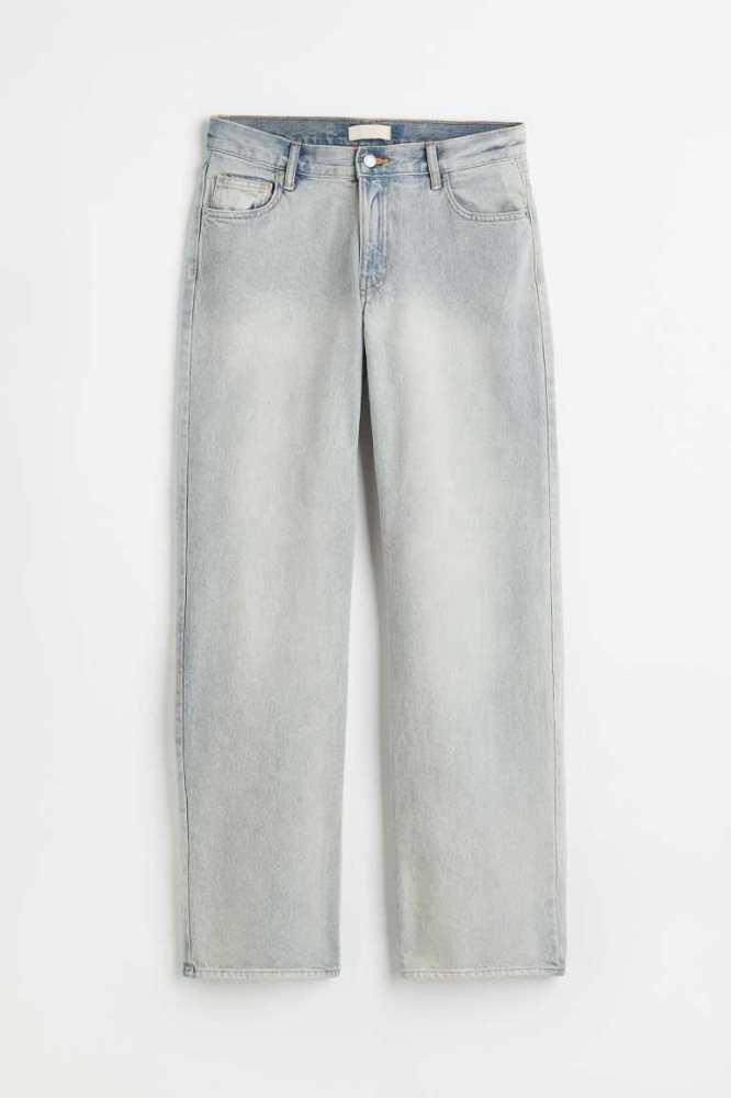 Jeans H&M Anchos Low Mujer Azules Claro | 039568AWZ