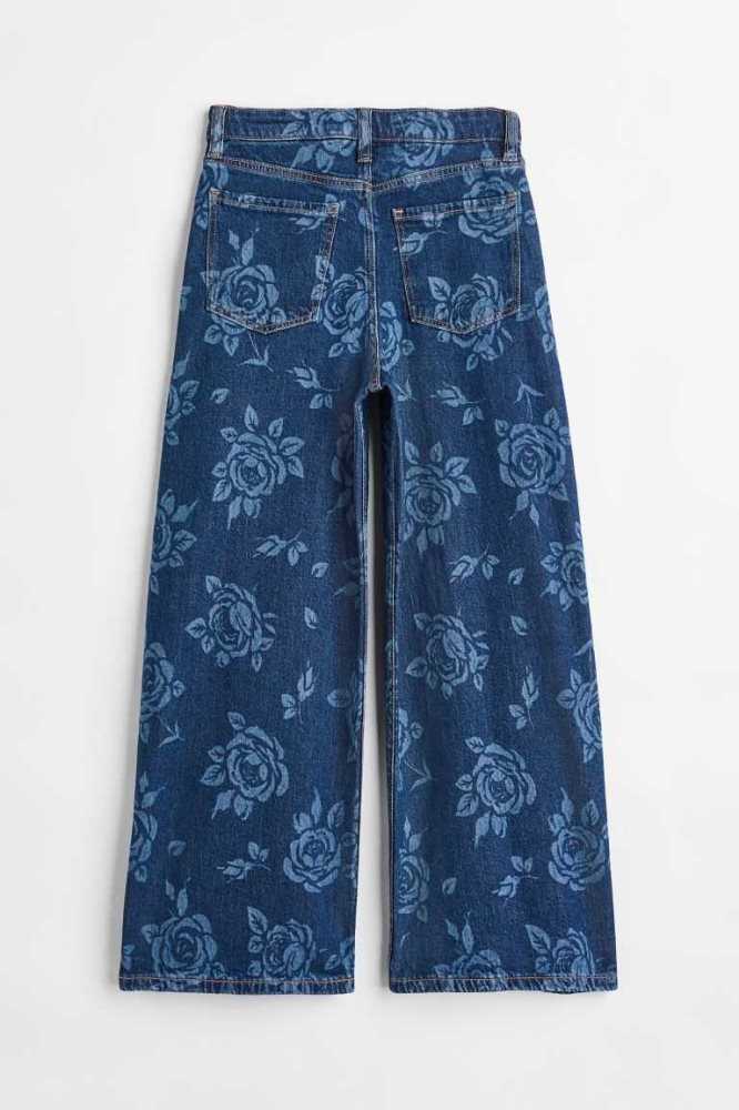 Jeans H&M Comodidad Stretch Anchos Fit High Niños Azules Oscuro | 326785ZWL