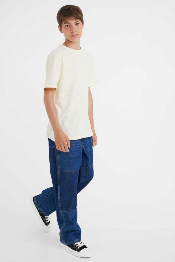 Jeans H&M Comodidad Stretch Baggy Fit Niños Azules Oscuro | 591476COK