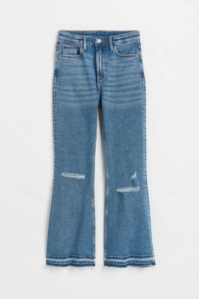 Jeans H&M Comodidad Stretch Flare Fit High Niños Azules Claro | 137245RWO